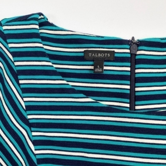 Talbots Striped Fit & Flare Dress size L - Picture 5 of 7